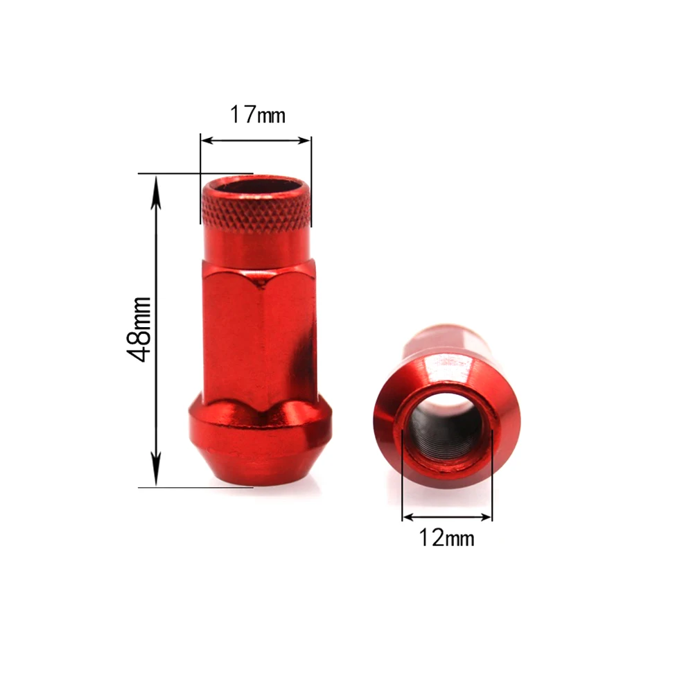 20 шт SR48 Сталь Алюминий колеса гайки Длина 48 мм M12x1.5/1,25 автомобильные аксессуары