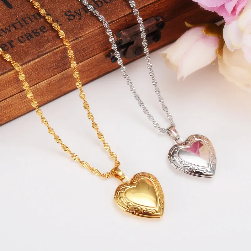 Valentines Gift Heart Locket Blank Space Pendant Necklace Women Jewelry 14 K Yellow Or White Gold Gf Filled Romantic Fancy F Pendant Locket Jewelryblank Necklace Pendants Aliexpress