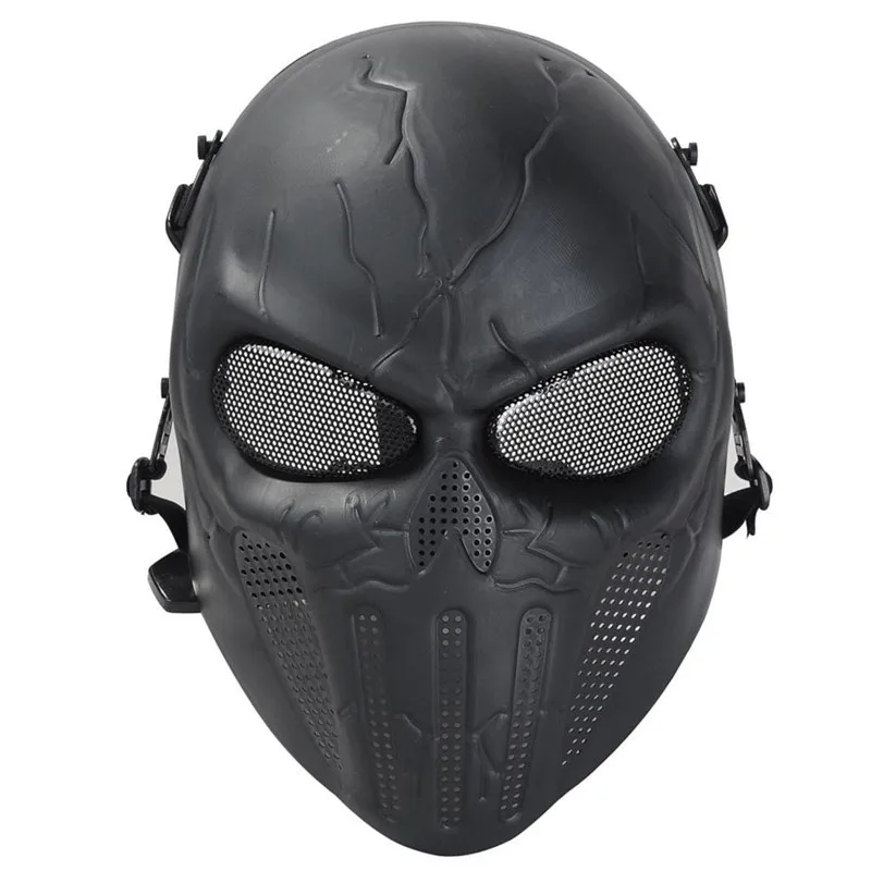DC12 Каратель Череп Военная армейская тактическая маска на все лицо Открытый CS Wargame Хэллоуин Пейнтбол страйкбол Ухо Защитная маска