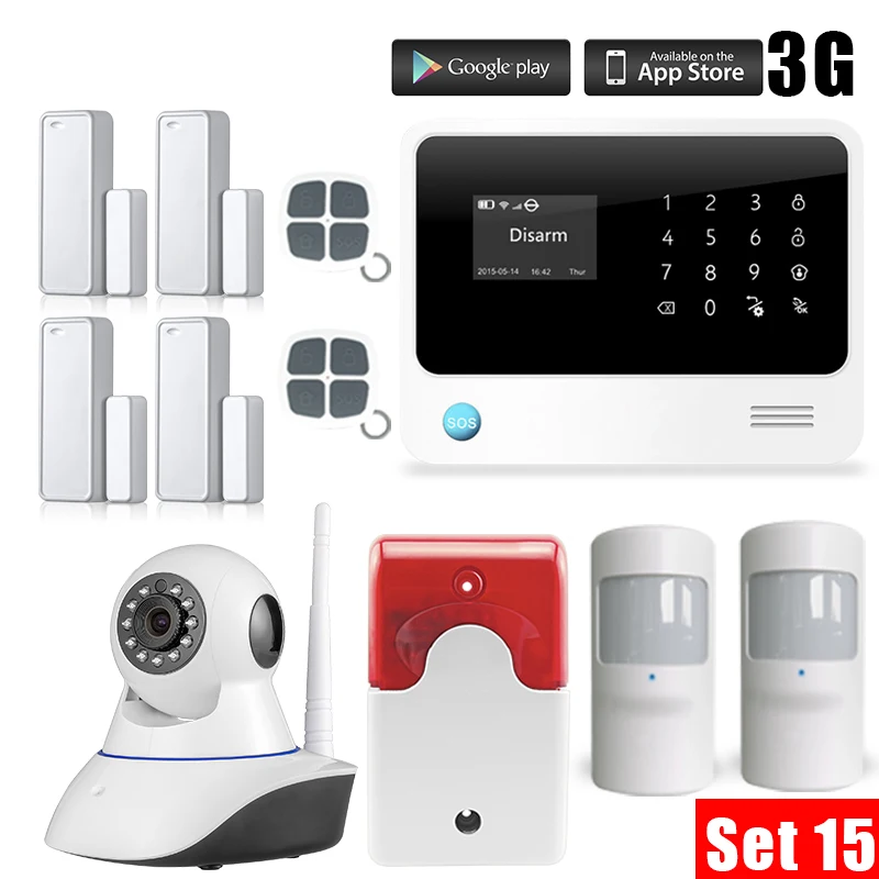 3g WiFi GSM система охранной сигнализации IOS Android приложение управление беспроводной