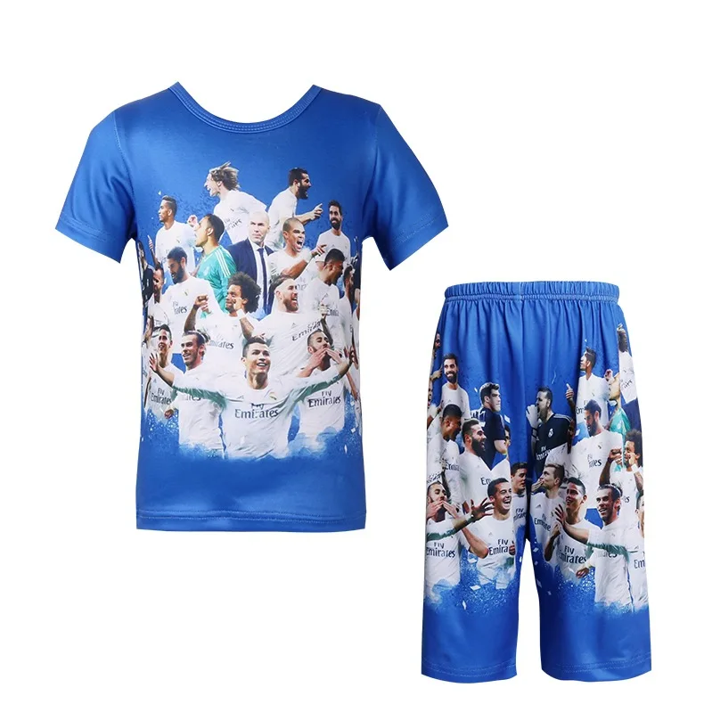 

Baby Boys Clothes Sets 2018 Summer Short Sleeve Tops Shirts + Shorts Casual Kids Children's soccer uniform