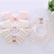 Baby Bibs Cotton Waterproof 360 degree Baby Girls Bibs Flower Saliva Towel Children's Bib Rice Bowl 0-12M