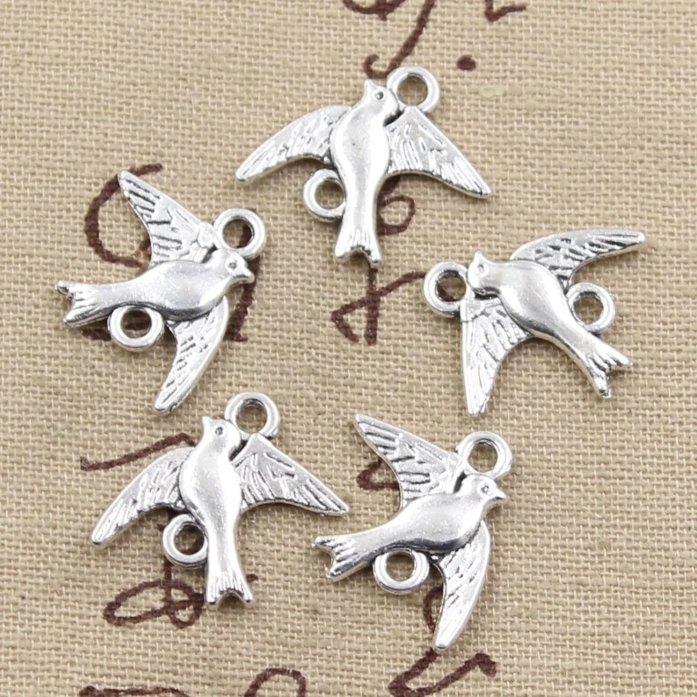 

20pcs Charms swallow connector bird link 21x17mm Antique Silver Bronze Pendants DIY Crafts Making Findings Tibetan Jewelry