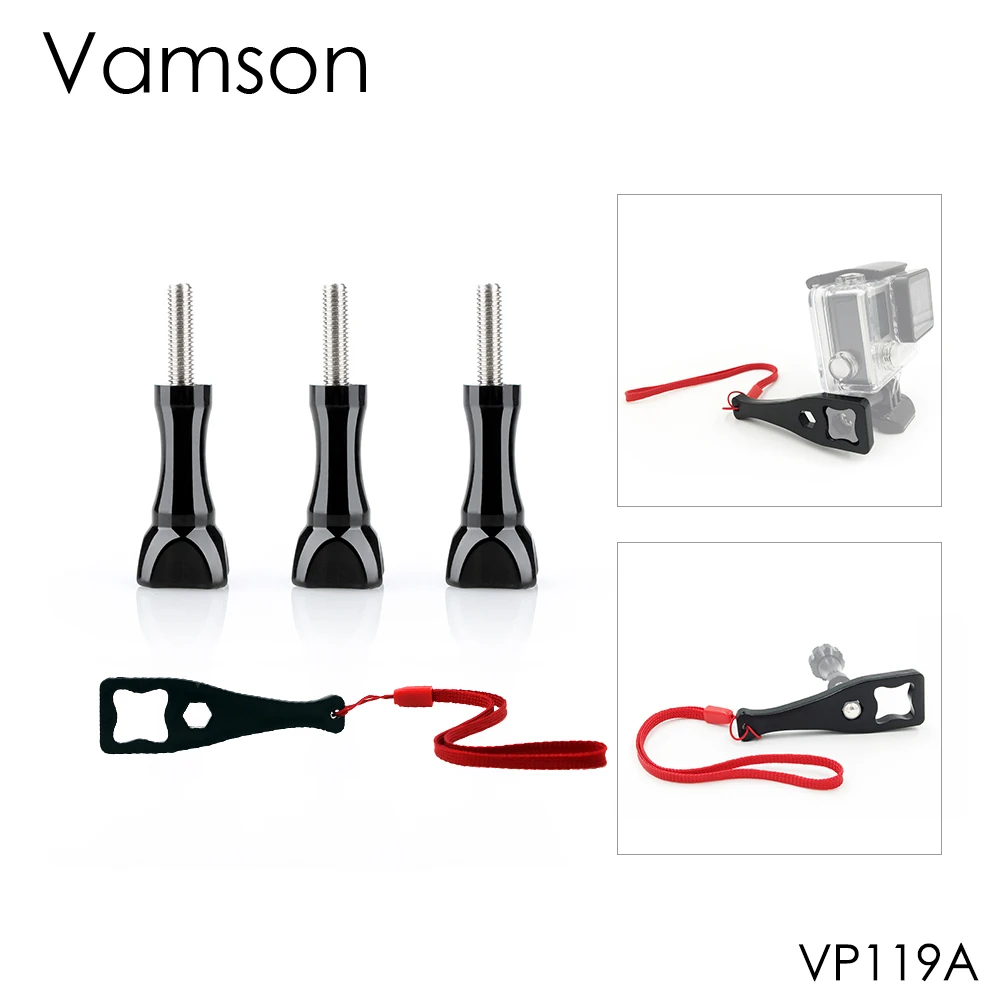 Vamson, 3 шт., длинный винт+ гаечный ключ, закручивающая ручка для Go Pro Hero 5 4 3+ для SJ4000 для SJCAM для Xiaomi для Yi VP119A