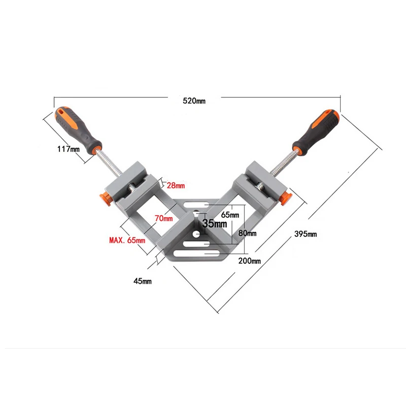 Универсальный зажим с одной ручкой под прямым углом 90 градусов Алюминиевый сплав угловой зажим деревообрабатывающая рамка зажим под прямым углом папка инструменты