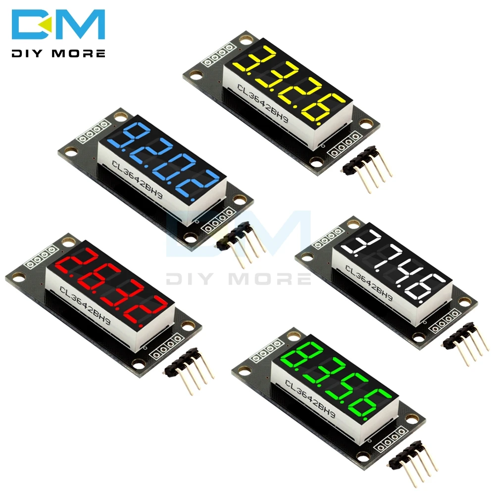 

TM1637 0.36" 0.36 Inch 7 Segments Digital Display Tube 4-Digit LED Module Board For Arduino Red Green Blue Yellow White