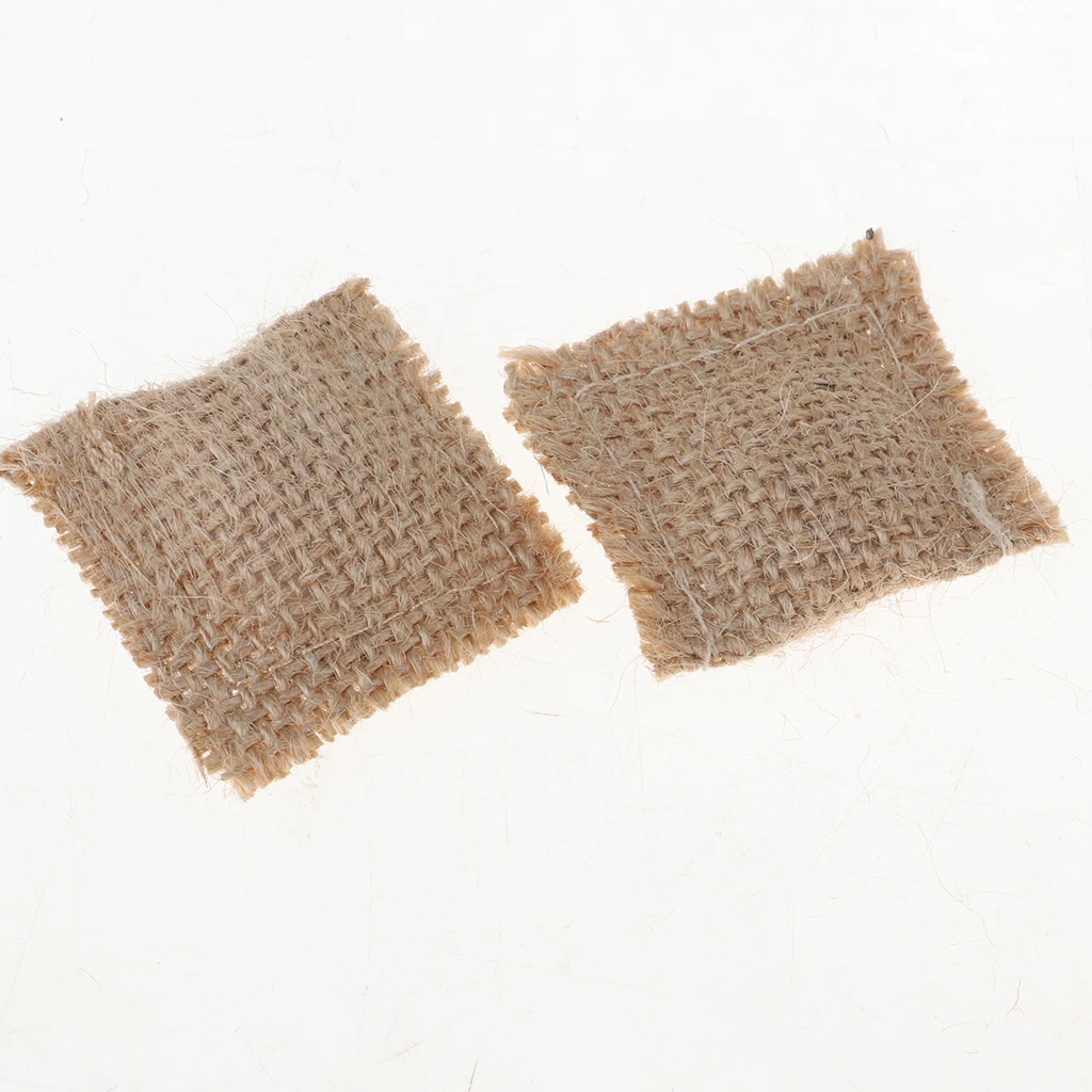5 Pieces Handmade 1/12 Dollhouse Miniature Sofa Chair Accessories Hessian Cloth Cushions Pillow
