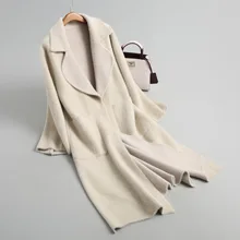 Женское зимнее пальто с отложным воротником, длинное пальто, теплое женское меховое пальто, верхняя одежда для женщин Casaco Feminino, куртка-парка