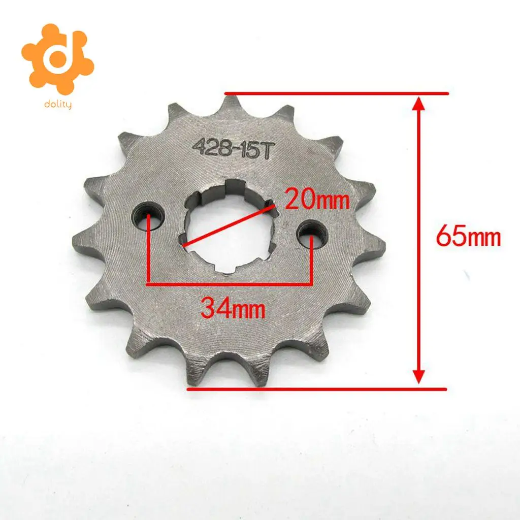 Front Sprocket 428-15T 20mm Shaft for Pit Trail Dirt Bike ATV Quad Motorcycle