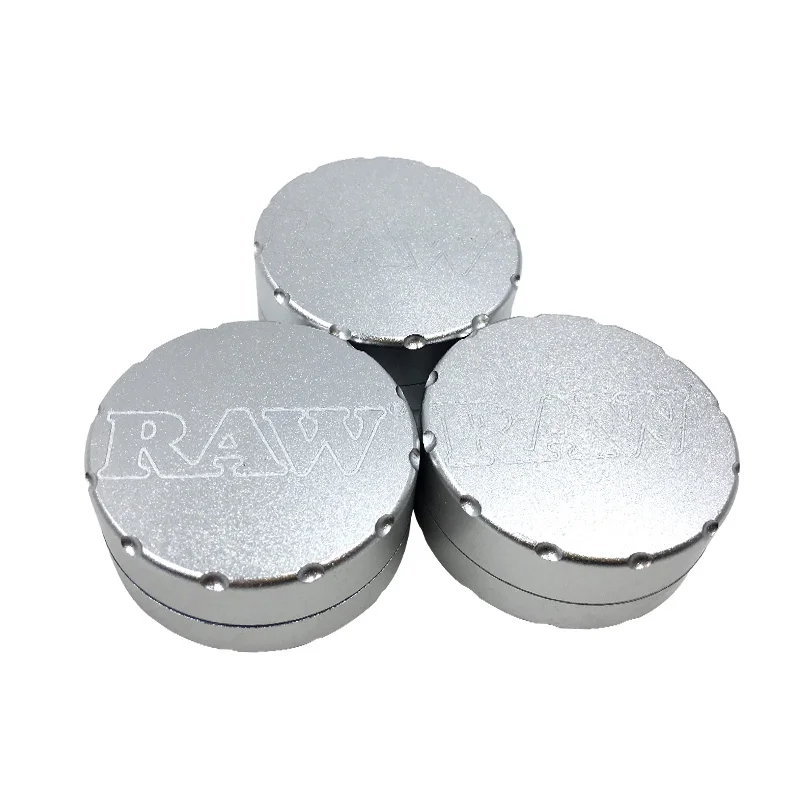 

NEW Silver grit-shaped 2 Layers Smoking Weed Herb Grinders Tobacco Cigarette personality Grinder Weed Fumar Hierba Free Delivery