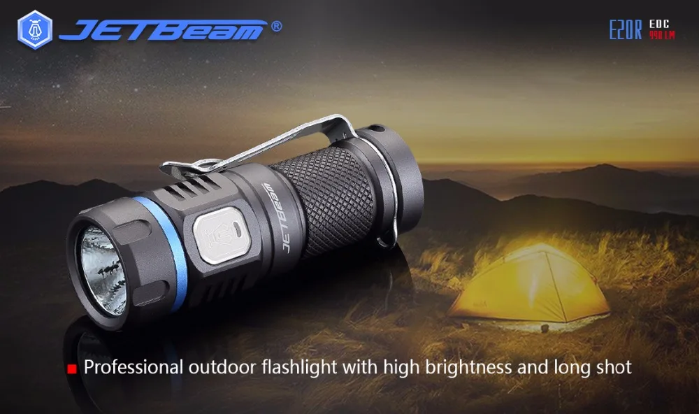 Jetbeam E20R фонарь EDC Cree SST40 N4 BC Led 990 люмен 4 модель функция памяти боковой переключатель 16340 фонарик