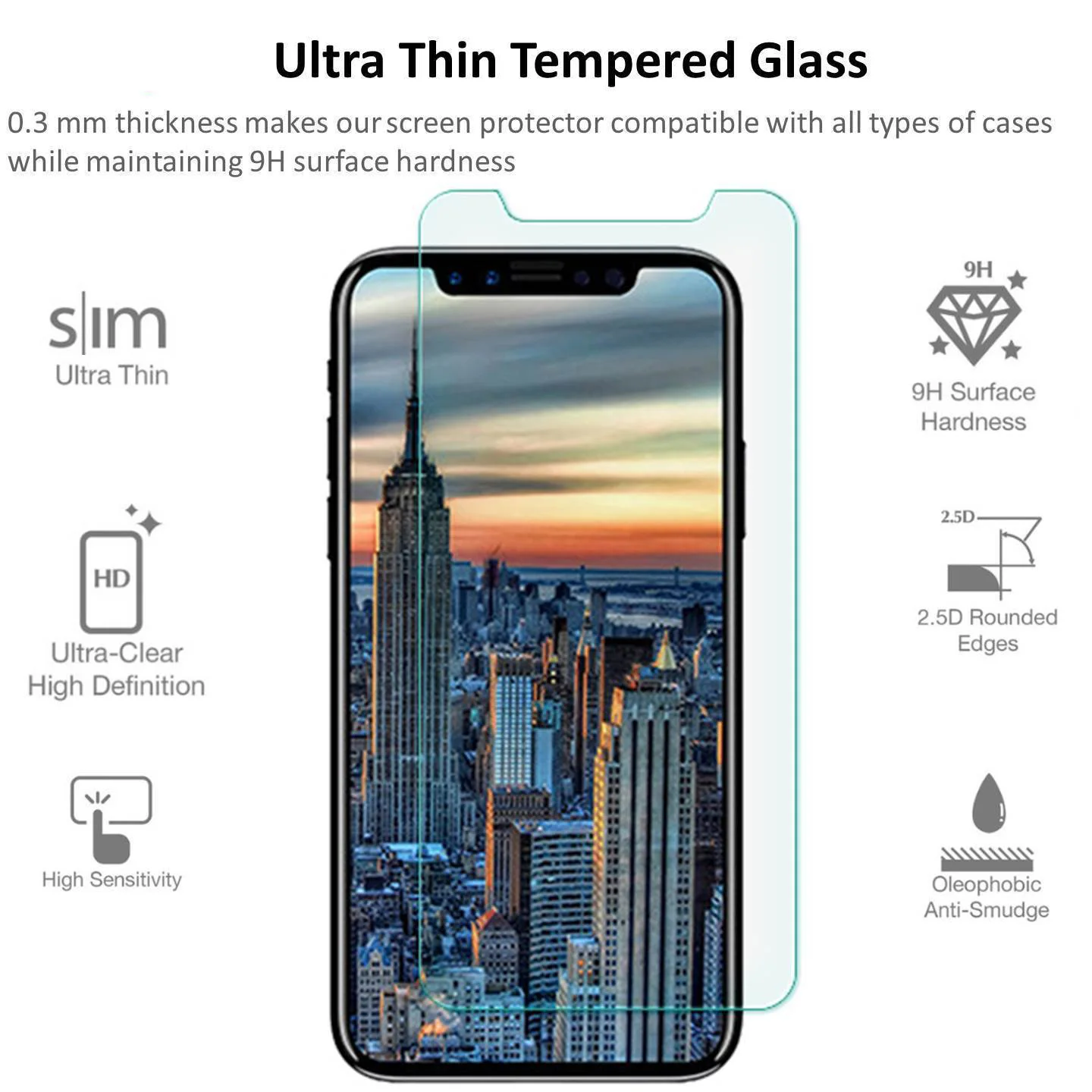 

For iPhone X Anti-explosion Tempered Glass Film Screen Protector Dustproof HWC