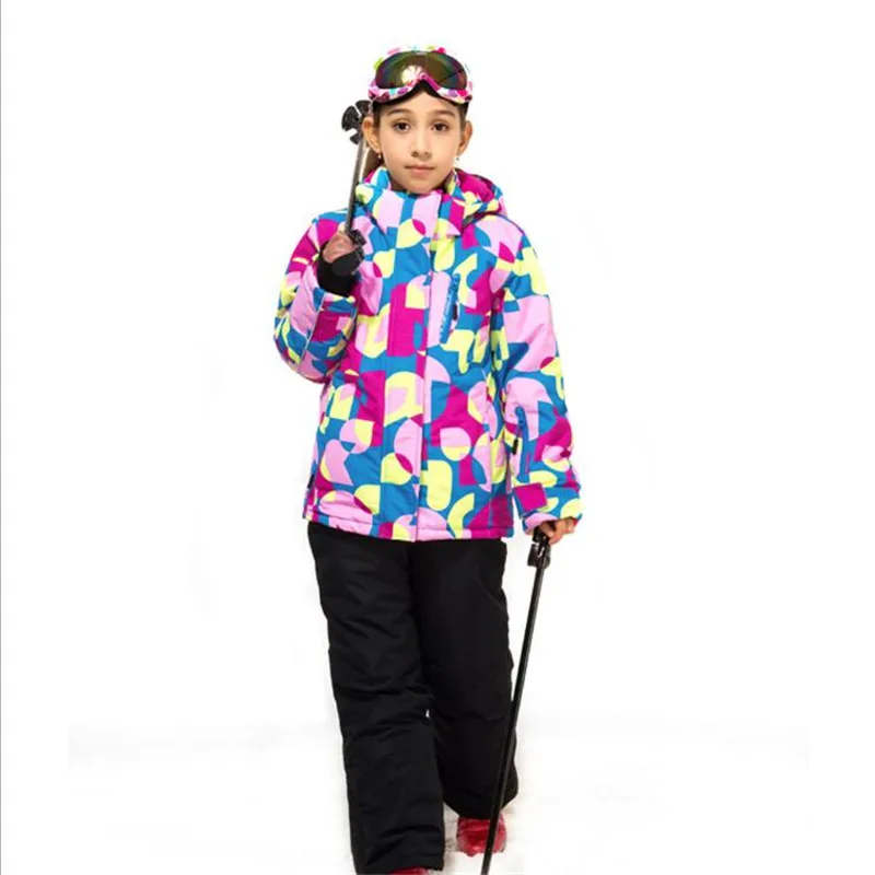 Мальчиков и девочек лыжные штаны куртка для сноуборда и брюки KAKILG лыжный костюм ветрозащитная Водонепроницаемый Дети дышащий