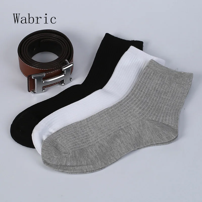 Wabric Для мужчин носки осень и зимние модели двойной трубки иглы Однотонная одежда носки хлопковые носки Бизнес носки XS-M-16 5 пар