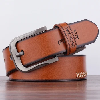 

PU Leather Belt For Men Pin Buckle Leather luxury Belt Business Male Alloy buckle Belts for Men Ceinture Homme