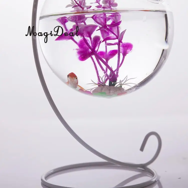 MagiDeal Heat-Resistant Glass Ball Shape Wall Hanging Flower Vase Plant Bottle Home Bedroom Living Room Decor 10cm Friend Gifts