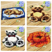 Набор ковров с крючками-защелками в виде животных с цветочным узором, с базовыми инструментами, сделай сам, подушка, ковер для изготовления, посылка, хогард