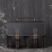 Crazy Horse Мужская сумка из натуральной кожи, модный портфель, сумка через плечо, высокое качество и вместительная сумка для ноутбука