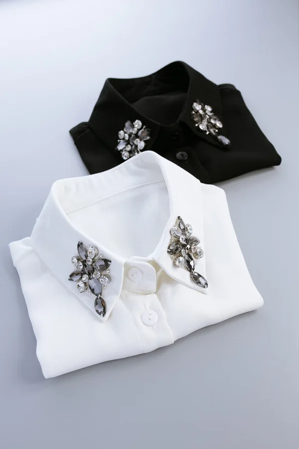 

Glass Cross Shirt Belt Collar Necklace Colli Shirt Fake Collar Sweater cotton cloth pointed collar shirt collar peter pan detach