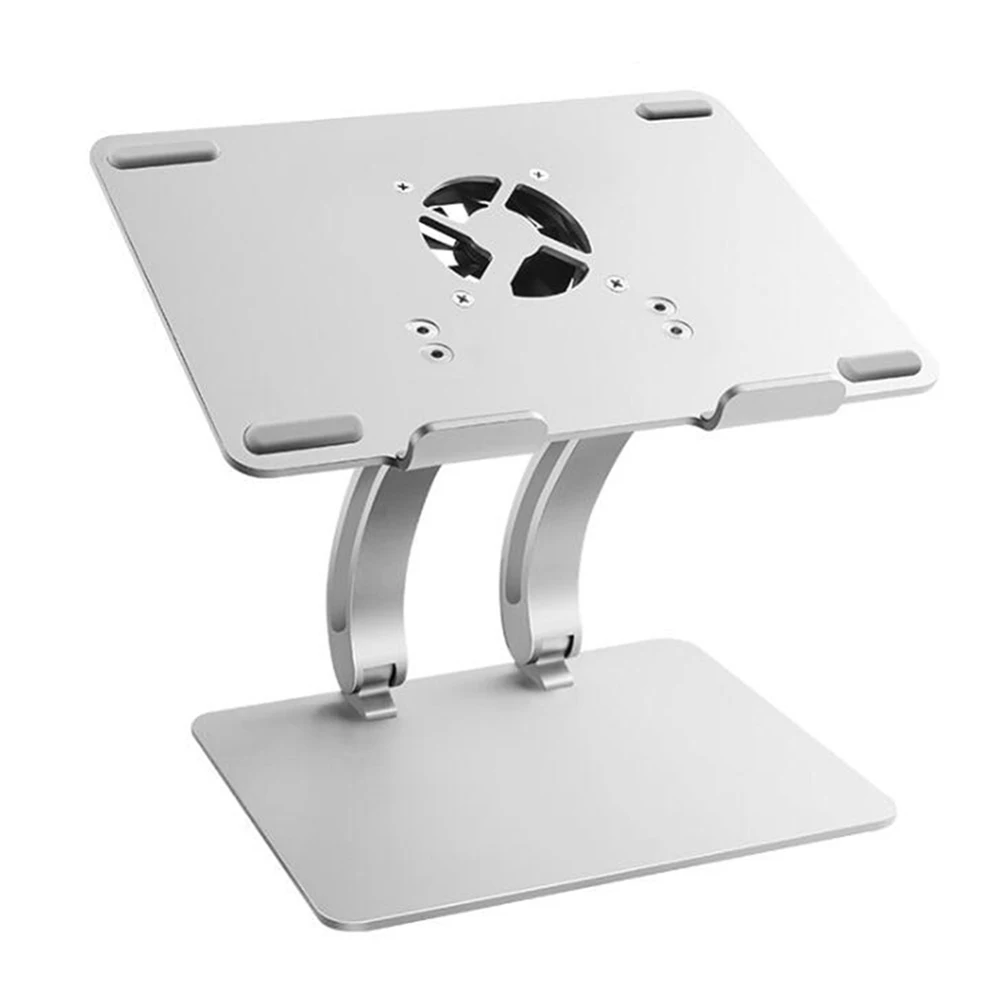 Подставка для ноутбука мульти угол регулируемый эргономичный алюминиевый вынос руля металлический держатель подставка для ноутбука Вентиляция для MacBook Air Pro - Цвет: Серебристый