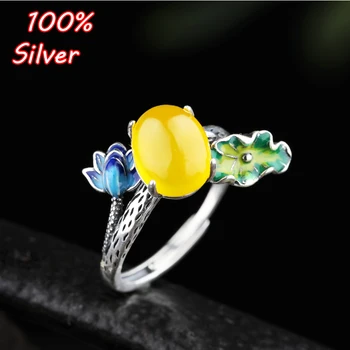 

8*10mm 100% Sterling-Silver color drawing] Ring Blank For Women empty to set turquoise female Silver Fittings