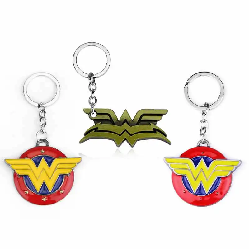 

Movie Series Superhero Key Chain Wonder Woman Keyring Keychain High Quality Gift for Keys Chaveiro Llavero Key Ring Key Holder