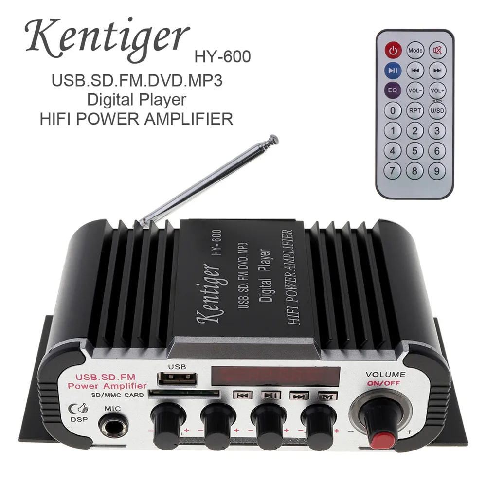 Универсальный 2CH Hi Fi 12V автомобильный аудио усилитель мощности fm радио USB MP3 стерео