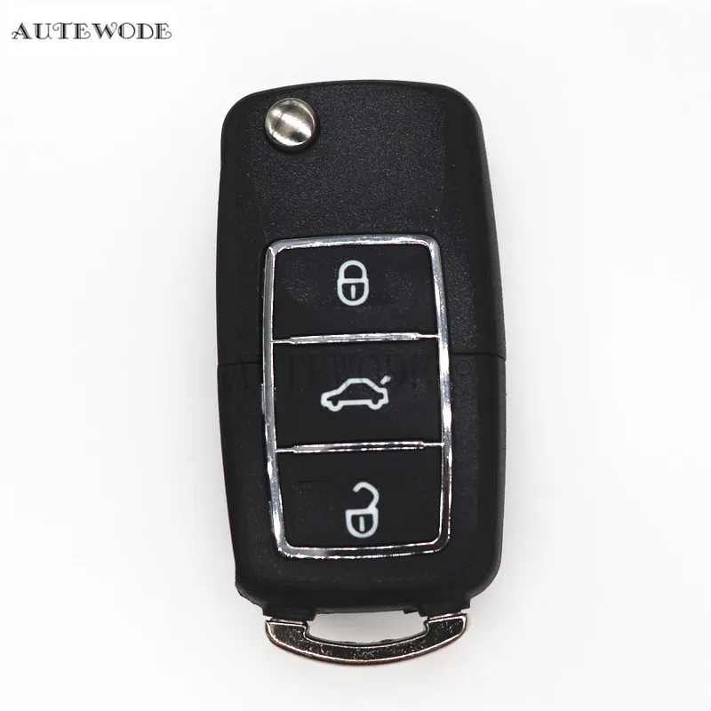 AUTEWODE красочный чехол для автомобильного ключа VW Skoda seat Octavia 3 кнопки желтый черный
