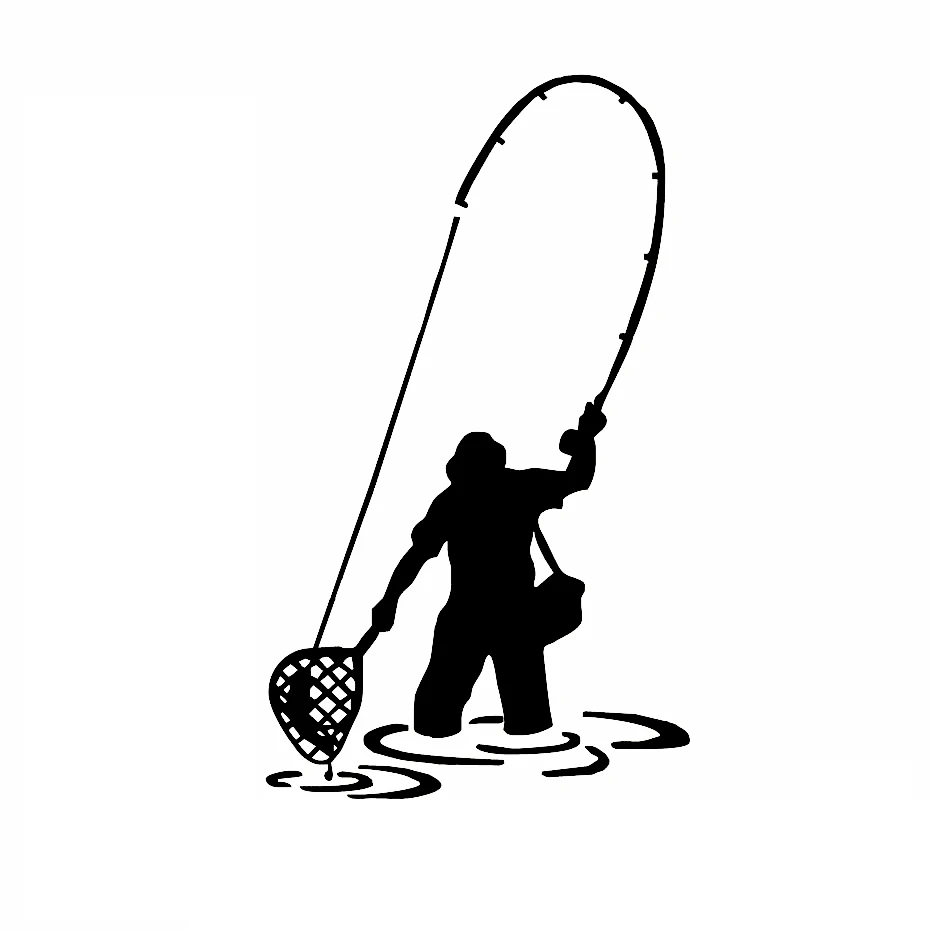 Fly Fishing Fisherman Trout Fish Vinyl Funny Sticker Car Window Laptop Bumper Cute And Interesting Fashion | Автомобили и