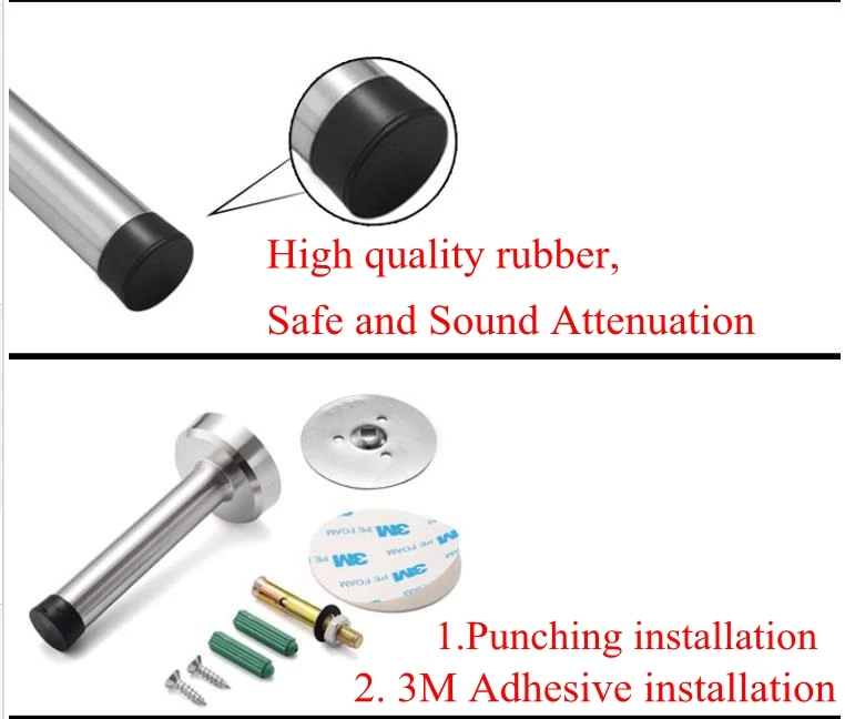 Пробка для двери из нержавеющей стали протектор стены длина крепления двери стоп с аппаратными винтами матовая отделка клей или отверстие для сверла