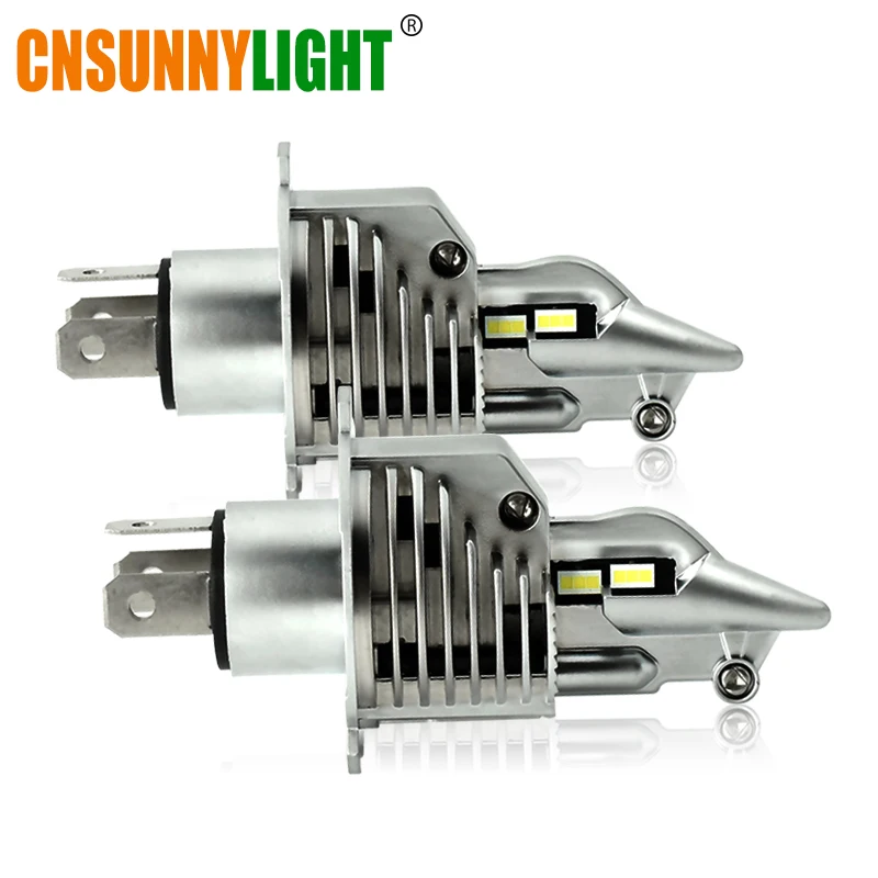 CNSUNNYLIGHT J20 Car LED H4 HB2 9003 Compact Headlight Bulb 12000Lm P43T HS1 Motorcycle Headlamp 6000K White Light Plug-Play (4)