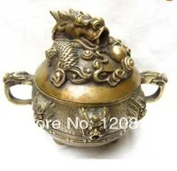 

Tibet has cut the bronze censer 9Dragons statue