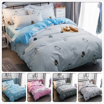 

Big Size Double Couple Bedding Set 3pcs/4pcs Kids Soft Cotton Bed Linens Single Twin Full Queen King Duvet Cover 1.5/1.8/2/2.2 m