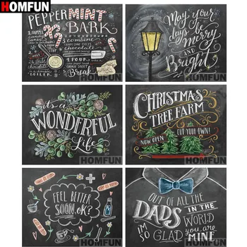 

HOMFUN Full Square/Round 5D DIY Diamond Embroidery "Blackboard text" Diamond Painting Cross Stitch 5D Decor gift A06838