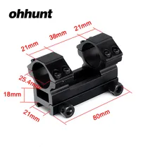 Ohhunt 8 см длинные 25.4 мм 1 дюймов средний профиль picatinny Уивер Оптические прицелы крепление Кольца Охота тактические рамки крепления Интимные аксессуары