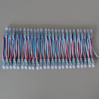 

Mokungit 500pcs DC5V/12V 12mm F8 RGB LED Pixel Module Light NO IC IP68 waterproof RGB LED String