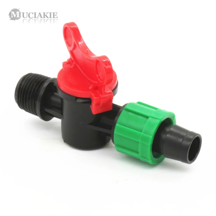 MUCIAKIE 1 шт. 5/8 ''Loc разъем для капельной ленты x 1/2'' папа с красной ручкой