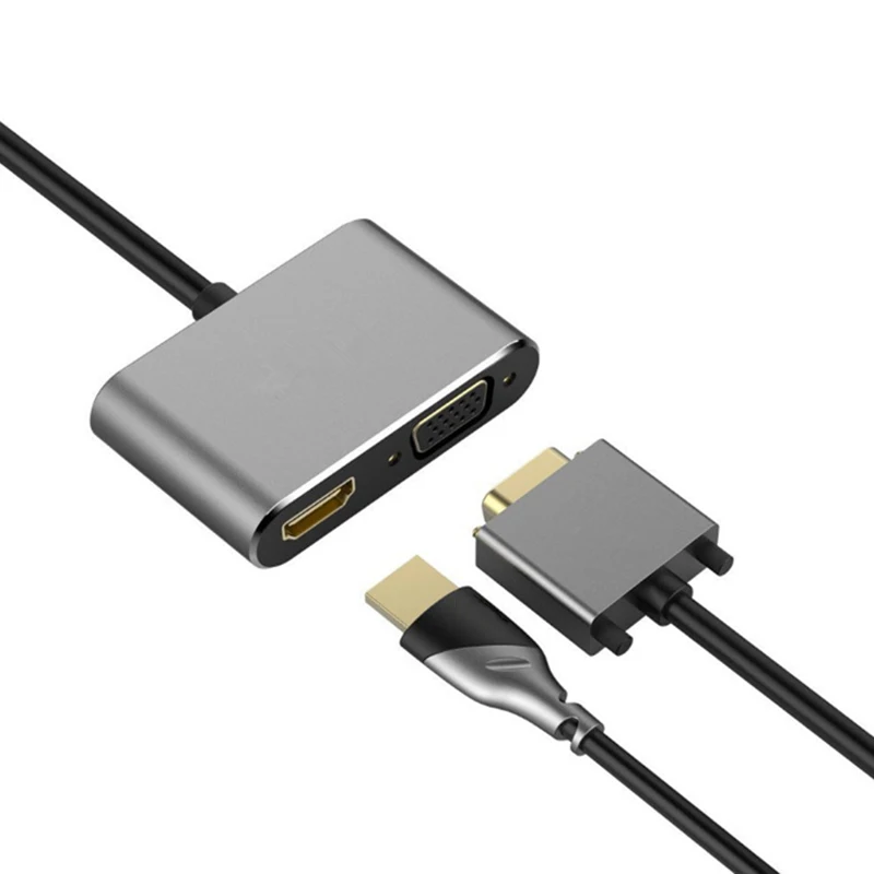USB C type адаптер HDMI VGA 4 K 60Hz 2 в 1 3 конвертер кабель для ноутбука Apple Новый Macbook Google