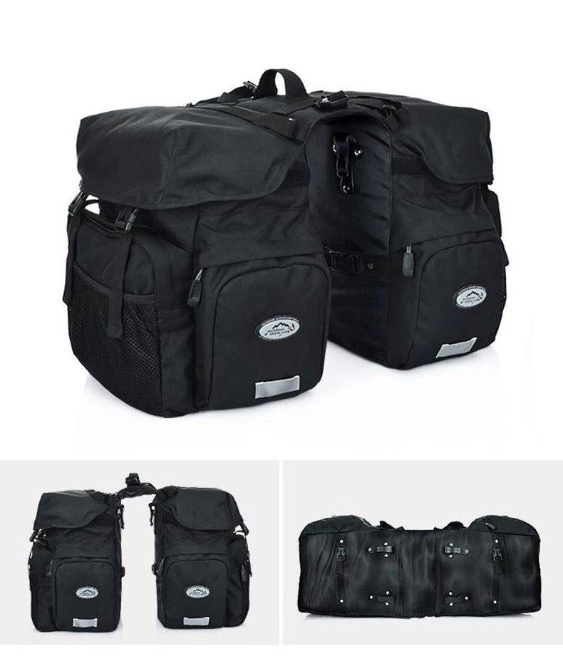 Cheap Bicycle Bag Mountain Road Saddle Cycling Bags MTB Rear Double Side Rack Tail Seat Pannier Pack Bike Accessories Rain Cover XA37D 19