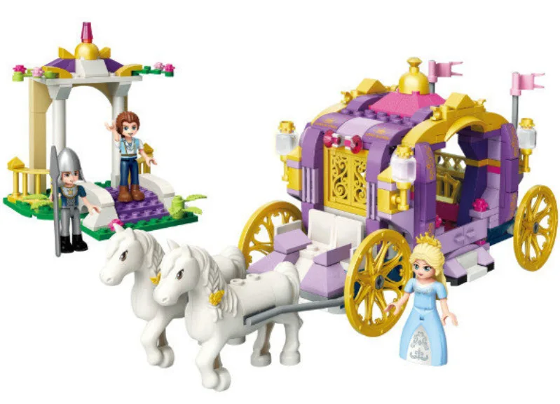 

ENLIGHTEN 2605 358Pcs Royal Carriage Model Building Block Toys For Children Compatible Legoings Girl Friends Princess Xmas Gift
