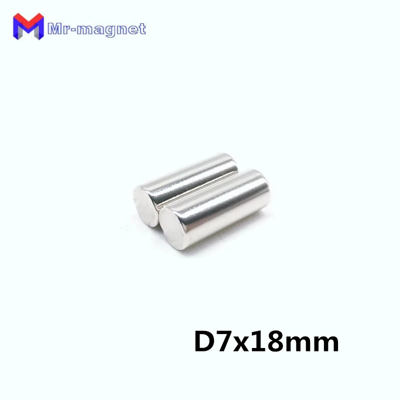 Высокое качество 1000 шт. 7x18 мм постоянными Неодимовый 7x18 магниты d7x18mm N35 с Никель покрытие магнит 7 мм x 18 мм, 7*18 мм магнит 7x18