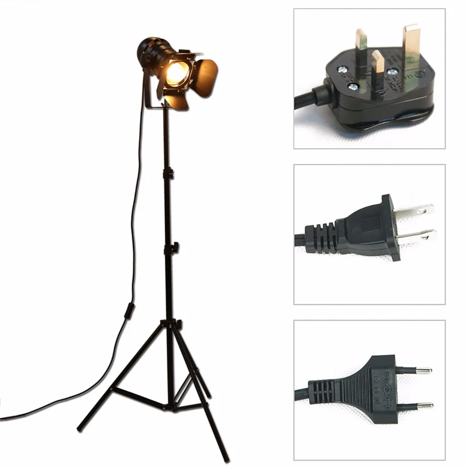 

Industrial Bar Creative Studio Retro Tripod Black Floor Lamp Lights Room Light Stand