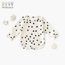 Petelulu Cotton Baby T-shirts For Girls Tops Polka Dot Long Sleeve Kids Tops Toddler T Shirt Baby Boy Girls Clothes