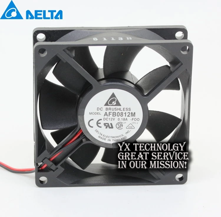 New AFB0812M 12v 8cm 8025 double ball bearing fan 0.18A for DELTA 80*80