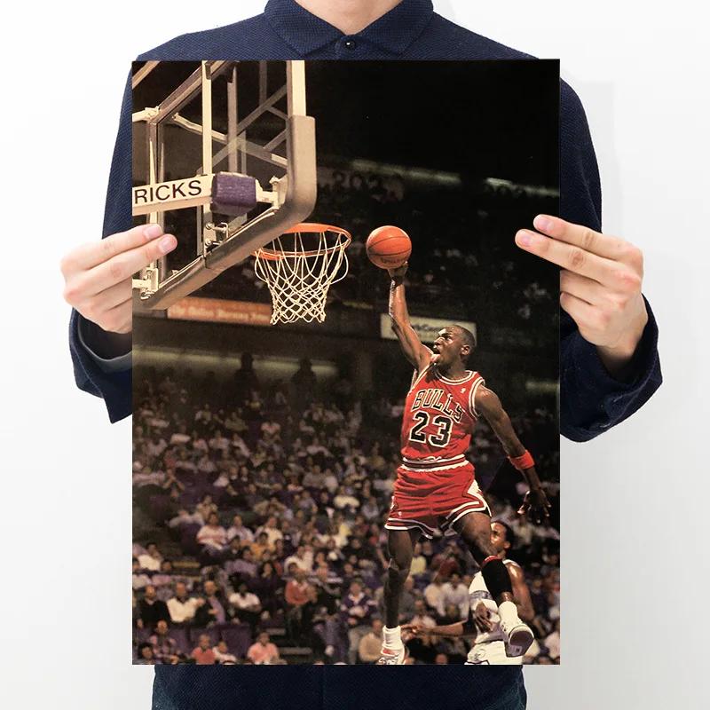 Kraft Paper Posters / NBA Jordan / Wall Sticker Kids Room Decoration
