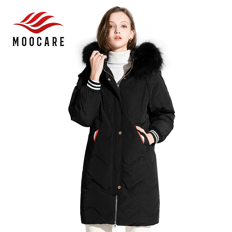 Moocare 2018 Winter Duck Down Jacket Women Long Coat Warm