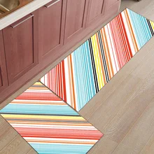 2 Piece Kitchen Mats and Rugs Set Modern Geometric Art Decorative Line Patterns Home Deocr Non Skid Area Runner Doormats Carpet