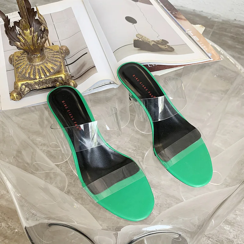 Г. Летние Новые Стильные Простые сандалии из прозрачного ПВХ удобные дизайнерские модные сандалии на каблуке