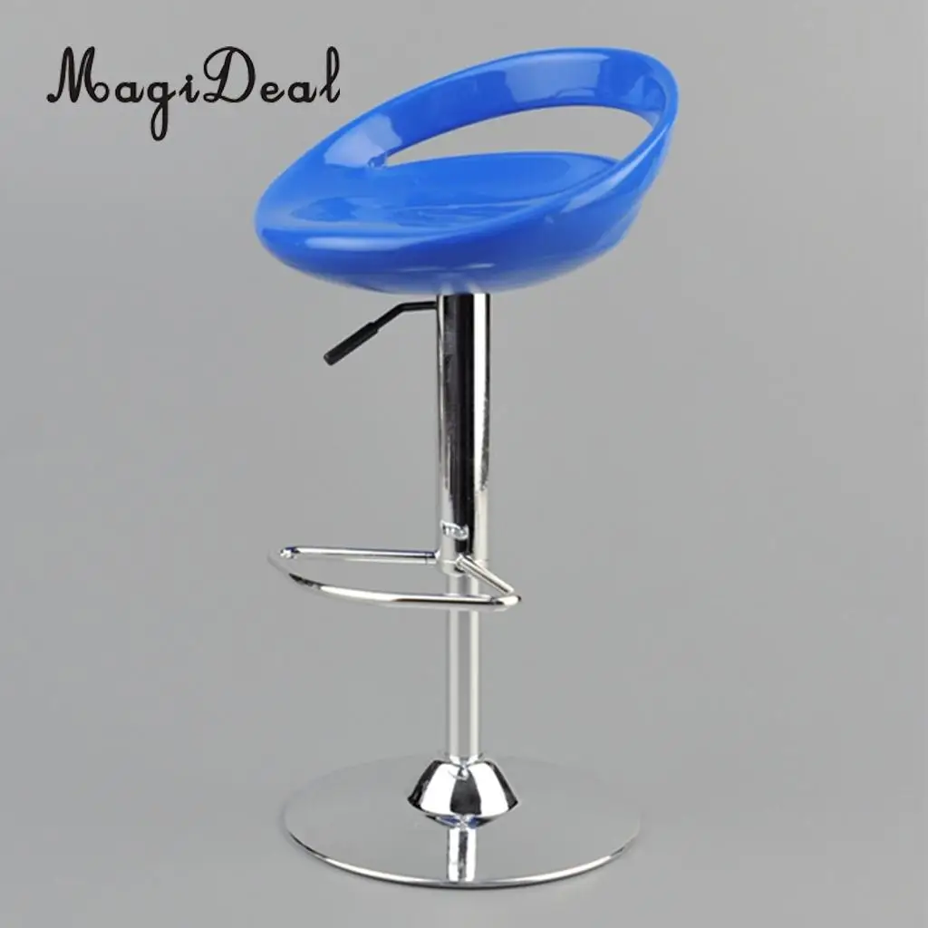 MagiDeal 1/6 Scale Dollhouse Round Swivel Chair Pub Bar Stool Furniture Decor for 12 Inch Action Figure Dolls Acce Toy 6x14cm