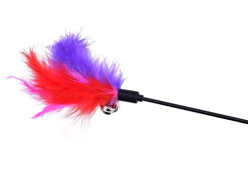 

Cat Toys Color Vary Feather Teaser and Exerciser Wand for Cat and Kitten